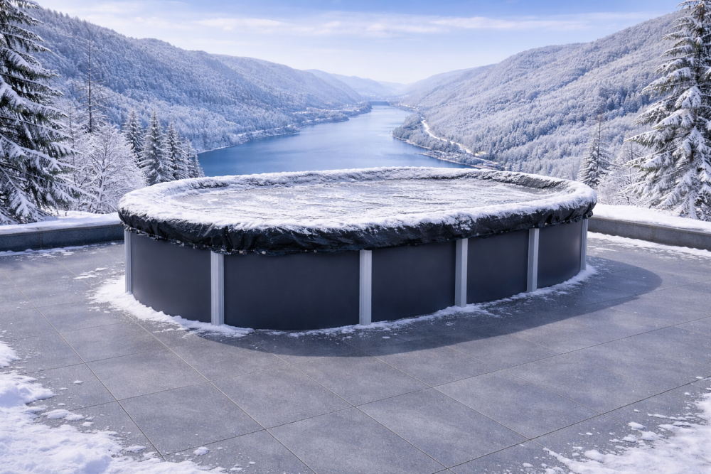 Winterabdeckplane oval 4,9 bis 9,2 m (200g/m²)